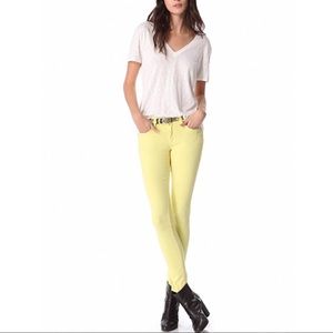 RAG & BONE Canary Yellow Skinny Jeans Sz 26 NWT